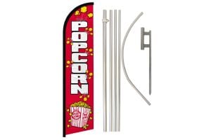 Popcorn Windless Banner Flag & Pole Kit