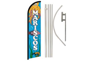 Mariscos Windless Banner Flag & Pole Kit