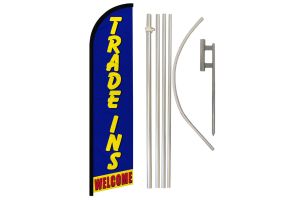 Trade Ins Welcome Windless Banner Flag & Pole Kit