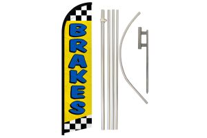 Brakes (Yellow) Windless Banner Flag & Pole Kit