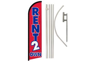 Rent 2 Own Windless Banner Flag & Pole Kit