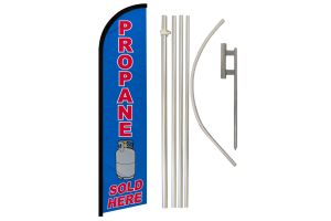 Propane Sold Here Windless Banner Flag & Pole Kit