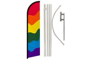 Rainbow Windless Banner Flag & Pole Kit