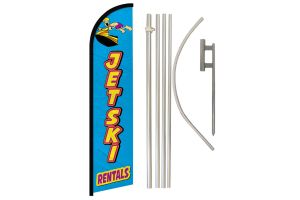 Jetski Rentals Windless Banner Flag & Pole Kit