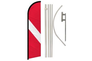 Diver Windless Banner Flag & Pole Kit