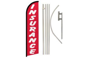 Insurance Windless Banner Flag & Pole Kit