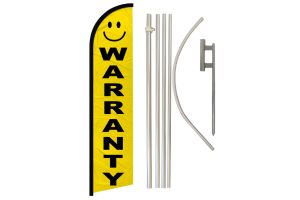 Warranty Superknit Polyester Swooper Flag Size 11.5ft by 2.5ft & 6 Piece Pole & Ground Spike Kit