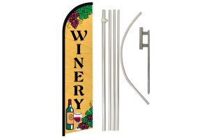 Winery Windless Banner Flag & Pole Kit