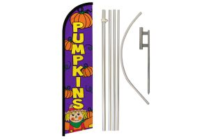 Pumpkins Windless Banner Flag & Pole Kit