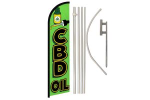 C.B.D. Oil Windless Banner Flag & Pole Kit