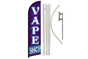 Vape Shop (Purple) Windless Banner Flag & Pole Kit