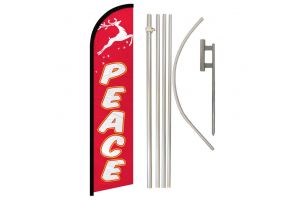 Peace (Reindeer) Windless Banner Flag & Pole Kit