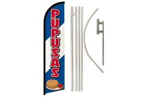 Pupusas Windless Banner Flag & Pole Kit
