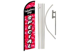 Valentine's Day Special Windless Banner Flag & Pole Kit
