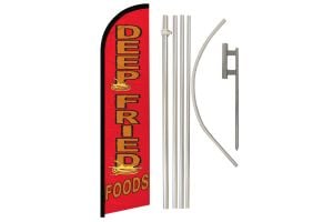 Deep Fried Foods Windless Banner Flag & Pole Kit