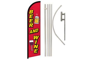 Beer and Wine Windless Banner Flag & Pole Kit