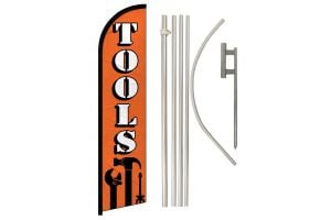 Tools (Orange) Windless Banner Flag & Pole Kit