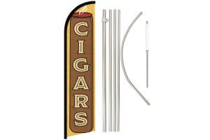 Cigars (Yellow) Windless Banner Flag & Pole Kit