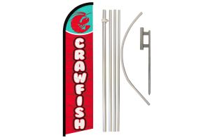 Crawfish Windless Banner Flag & Pole Kit