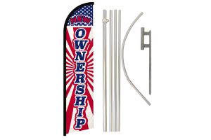 New Ownership Windless Banner Flag & Pole Kit