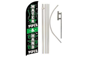 Water & Hand Pipes Windless Banner Flag & Pole Kit