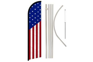 USA Classic Windless Banner Flag & Pole Kit