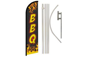 BBQ (Black) Windless Banner Flag & Pole Kit