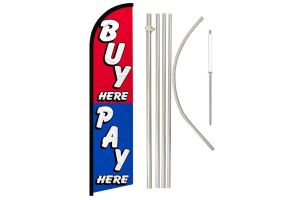 Buy Here Pay Here Windless Banner Flag & Pole Kit