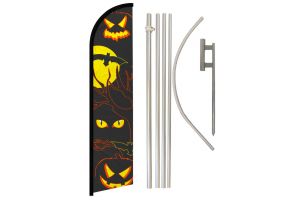 Halloween Eyes Windless Banner Flag & Pole Kit