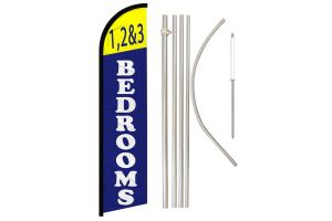 1, 2, & 3 Bedrooms Windless Banner Flag & Pole Kit