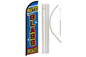 Auto Glass Specialists Windless Banner Flag & Pole Kit