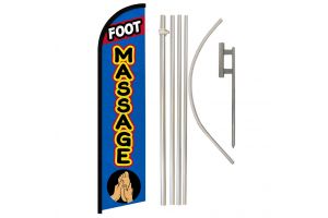 Foot Massage Windless Banner Flag & Pole Kit