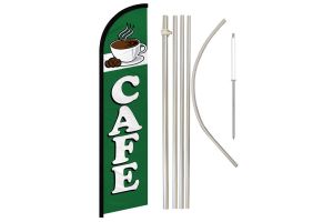 Cafe (Green) Windless Banner Flag & Pole Kit