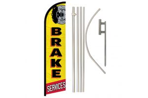 Brake Services Windless Banner Flag & Pole Kit