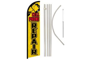 Cell Phone Repair Windless Banner Flag & Pole Kit
