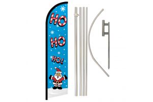 HoHoHo! (Blue) Windless Banner Flag & Pole Kit