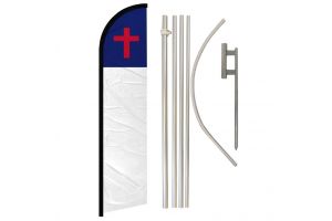 Christian Windless Banner Flag & Pole Kit
