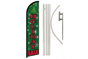 Holiday Sale Windless Banner Flag & Pole Kit
