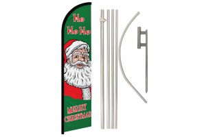Merry Christmas (HoHoHo) Windless Banner Flag & Pole Kit
