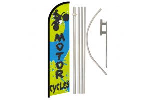Motorcycles Windless Banner Flag & Pole Kit