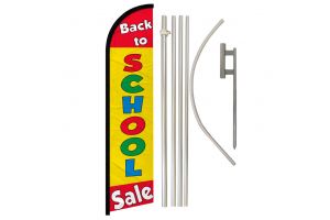 Back to School Sale Windless Banner Flag & Pole Kit