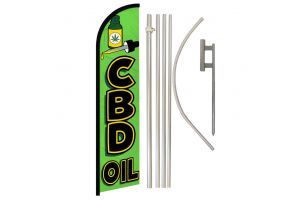 C.B.D. Oil Windless Banner Flag & Pole Kit