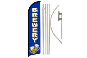 Brewery Windless Banner Flag & Pole Kit