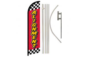 Alignment (Red Checkered) Windless Banner Flag & Pole Kit