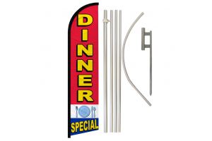Dinner Special Windless Banner Flag & Pole Kit