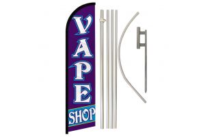 Vape Shop Windless Banner Flag & Pole Kit