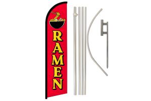 Ramen Windless Banner Flag & Pole Kit