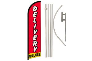 Delivery Available  Windless Banner Flag & Pole Kit