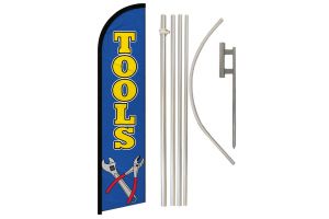 Tools (Blue) Windless Banner Flag & Pole Kit