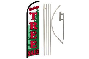 Christmas Tree Sale Windless Banner Flag & Pole Kit